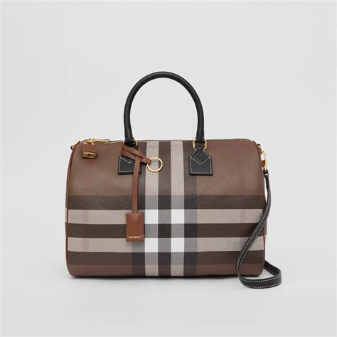 Medium Check Bowling Bag in Dark birch brown 